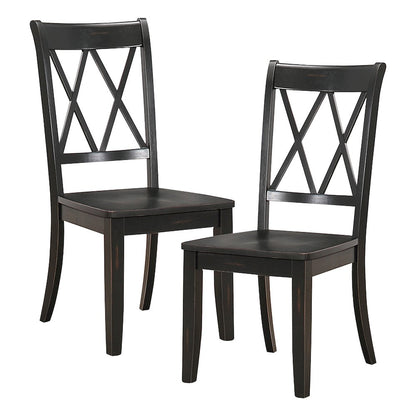 Janina Wood Dining Room Side Chair, set of 2 in Black