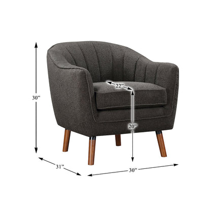 Cutler Textured Accent Chair in Charcoal
