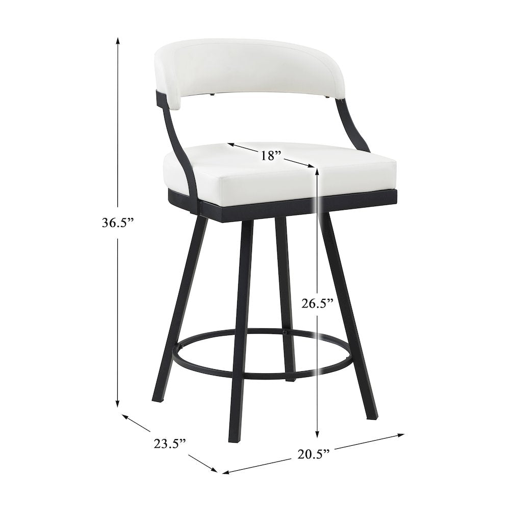 Crowley Faux leather Swivel Counter Height Chair in White