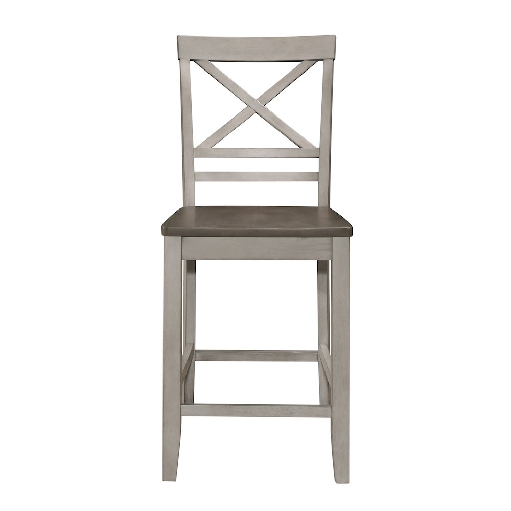 Brightleaf Wood Counter Height Chair, set of 2 in Brown and Light Gray