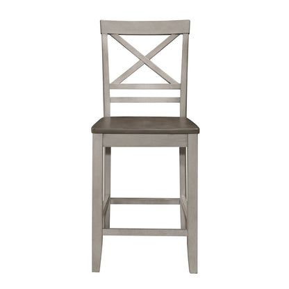 Brightleaf Wood Counter Height Chair, set of 2 in Brown and Light Gray