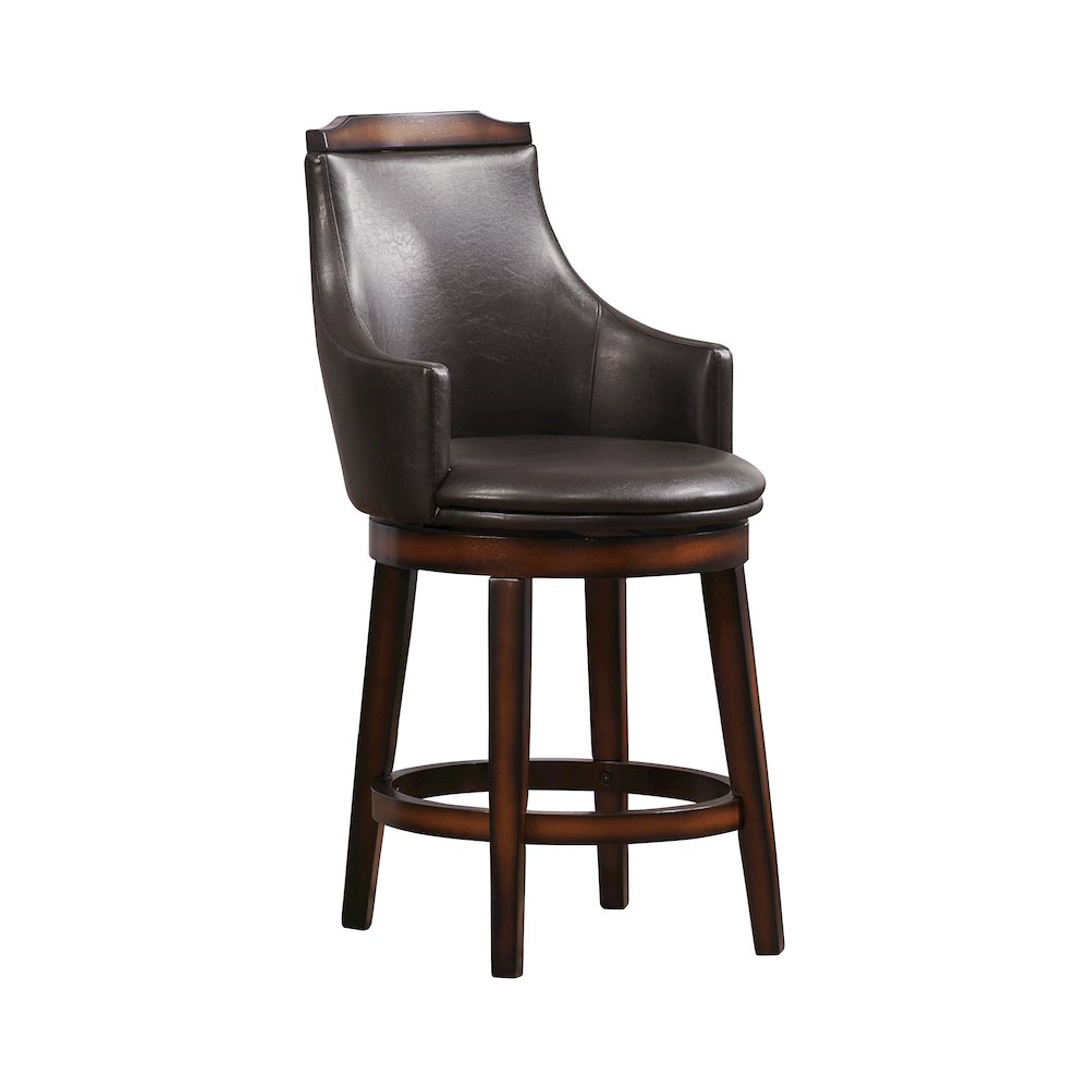 Bayshore Wood Swivel Counter Height Chair, set of 2 in Brown