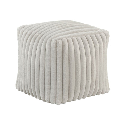 Simpsonville  Corduroy Pouf In Off White