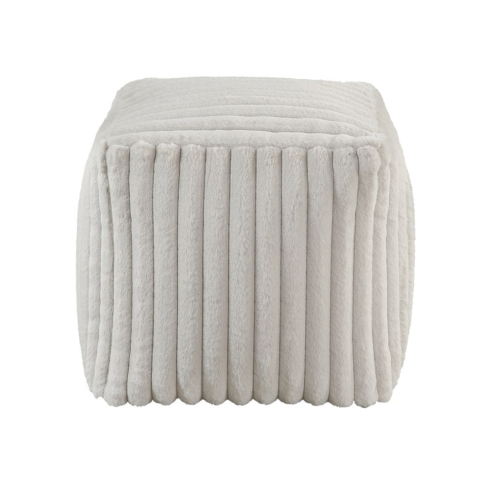 Simpsonville  Corduroy Pouf In Off White