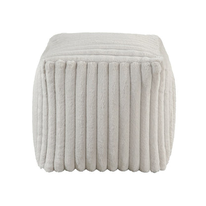 Simpsonville  Corduroy Pouf In Off White