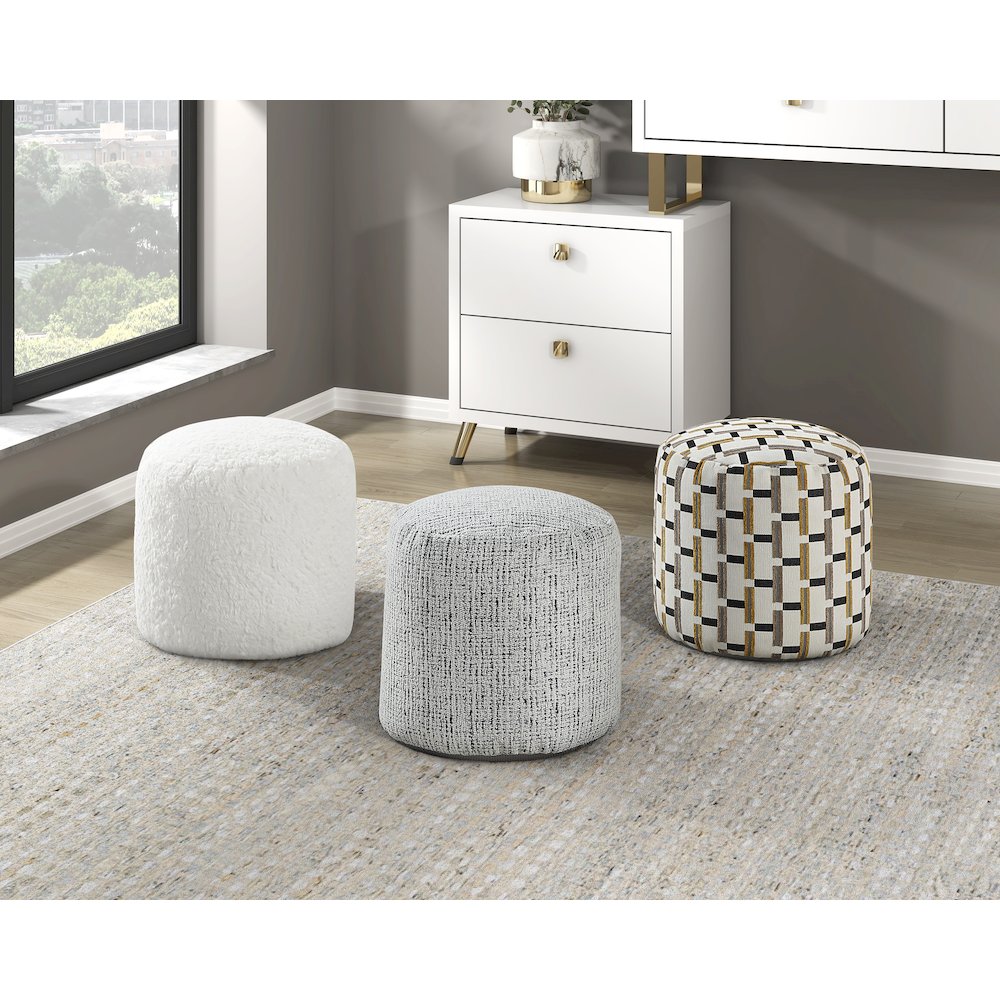 Aiken Chenille Pouf In Multi Color