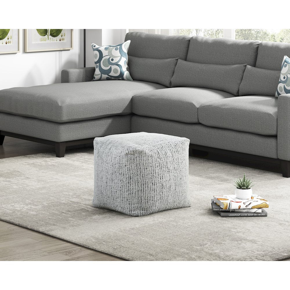 Easley  Chenille Pouf In Multi Color