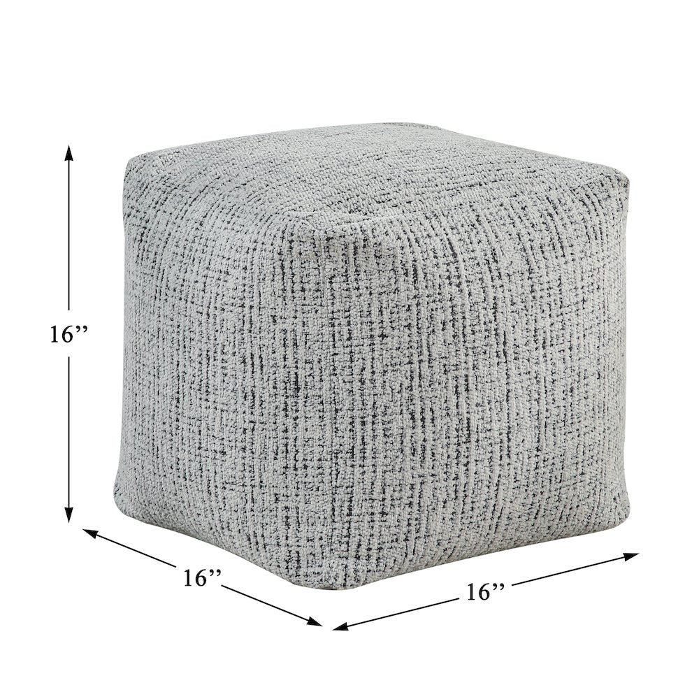 Easley  Chenille Pouf In Multi Color
