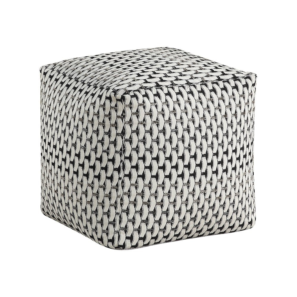 Trent  Jacquard Pouf In Multi Color
