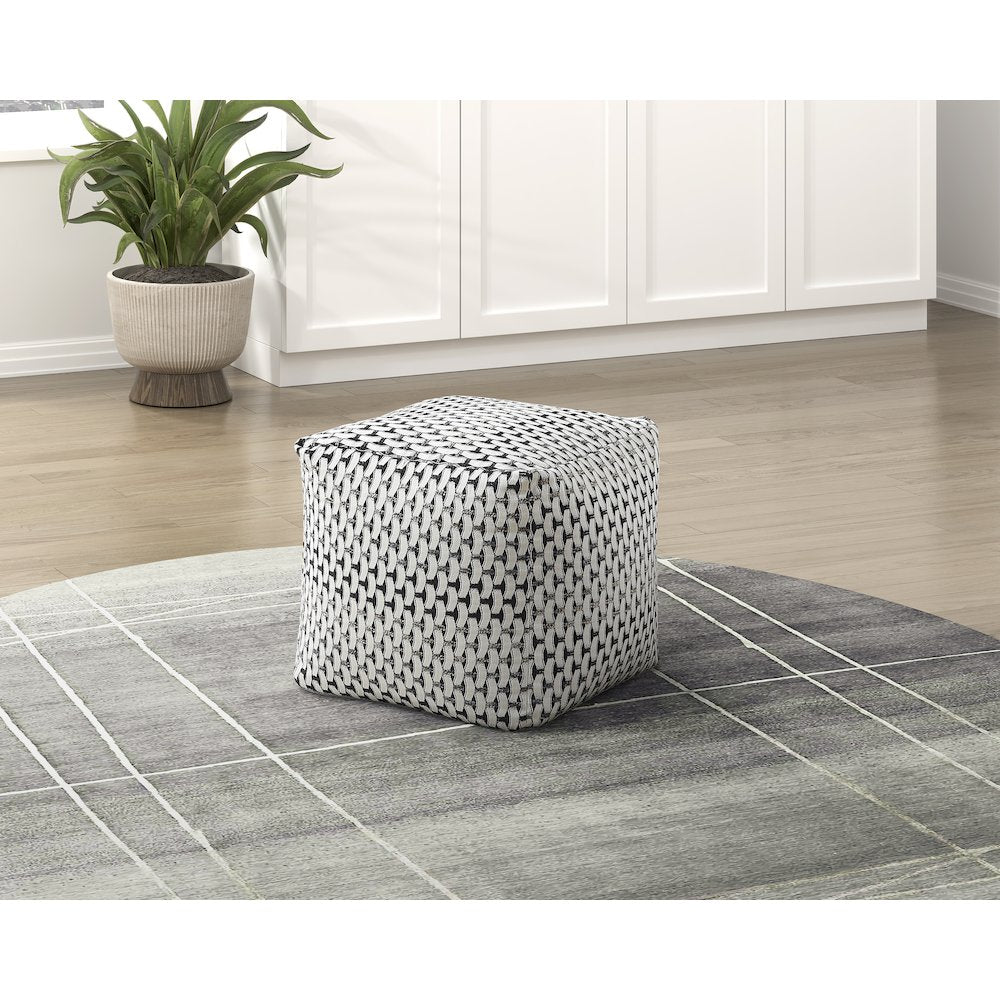 Trent  Jacquard Pouf In Multi Color