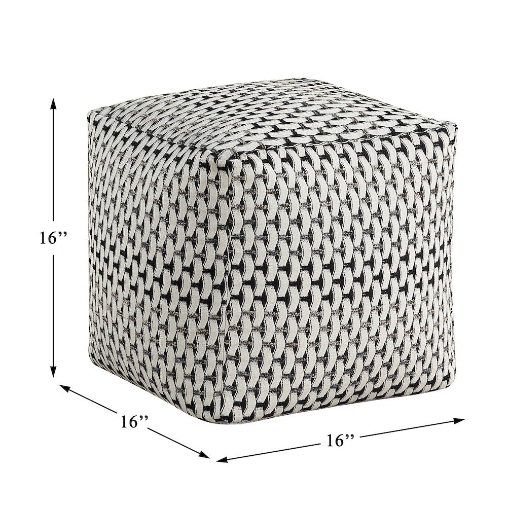 Trent  Jacquard Pouf In Multi Color