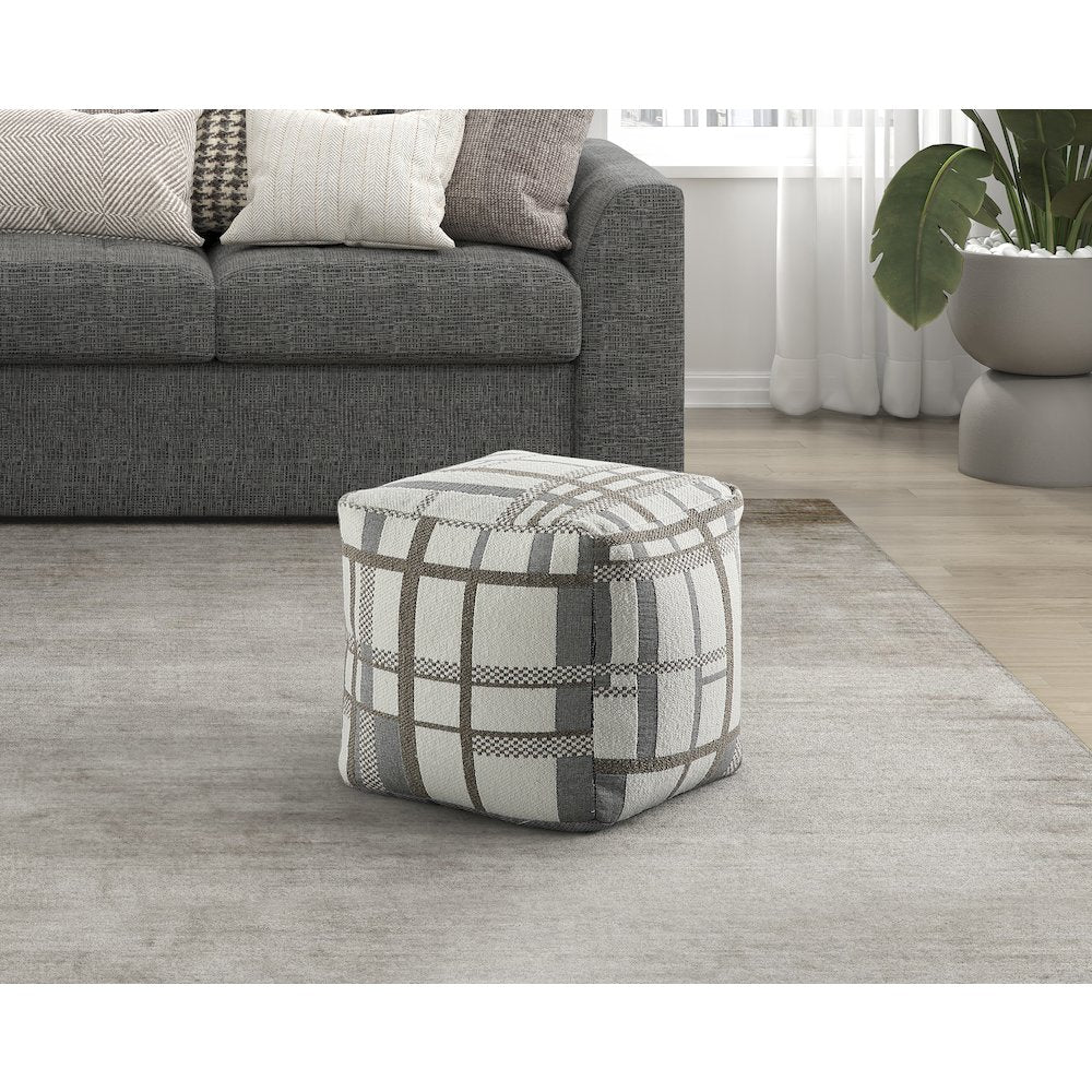 Monica  Jacquard Pouf In Multi Color