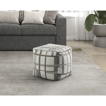 Monica  Jacquard Pouf In Multi Color