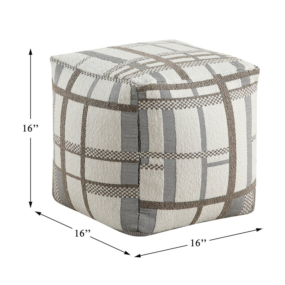 Monica  Jacquard Pouf In Multi Color