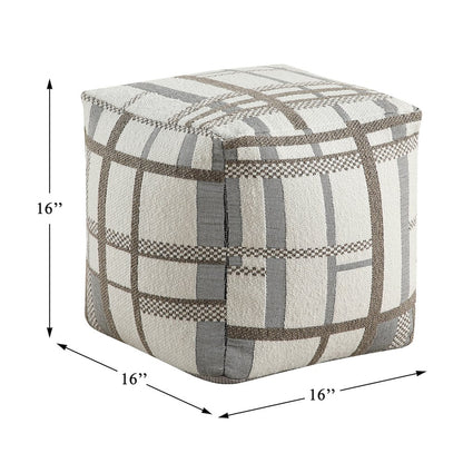 Monica  Jacquard Pouf In Multi Color