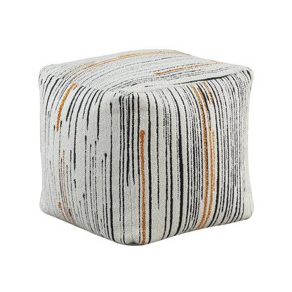 Poplar  Jacquard Pouf In Multi Color