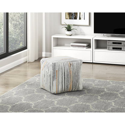 Poplar  Jacquard Pouf In Multi Color
