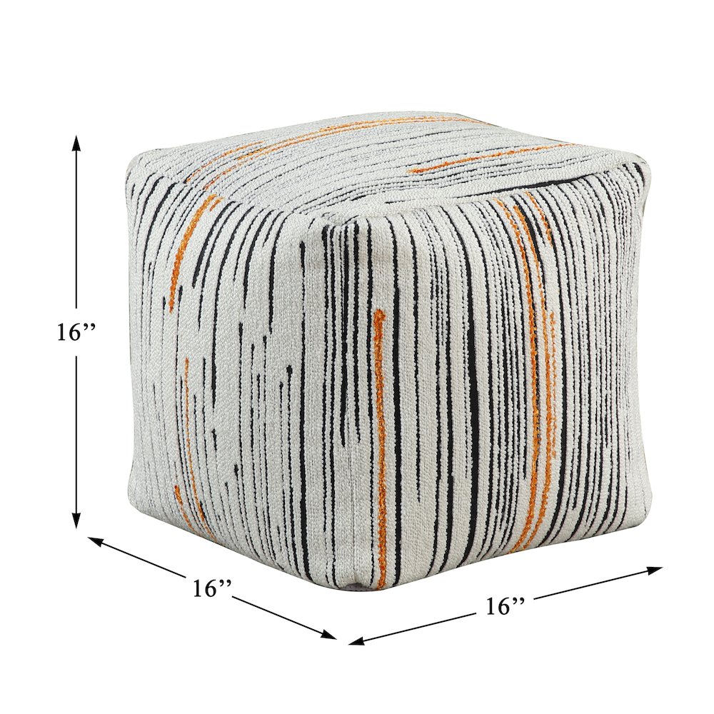 Poplar  Jacquard Pouf In Multi Color