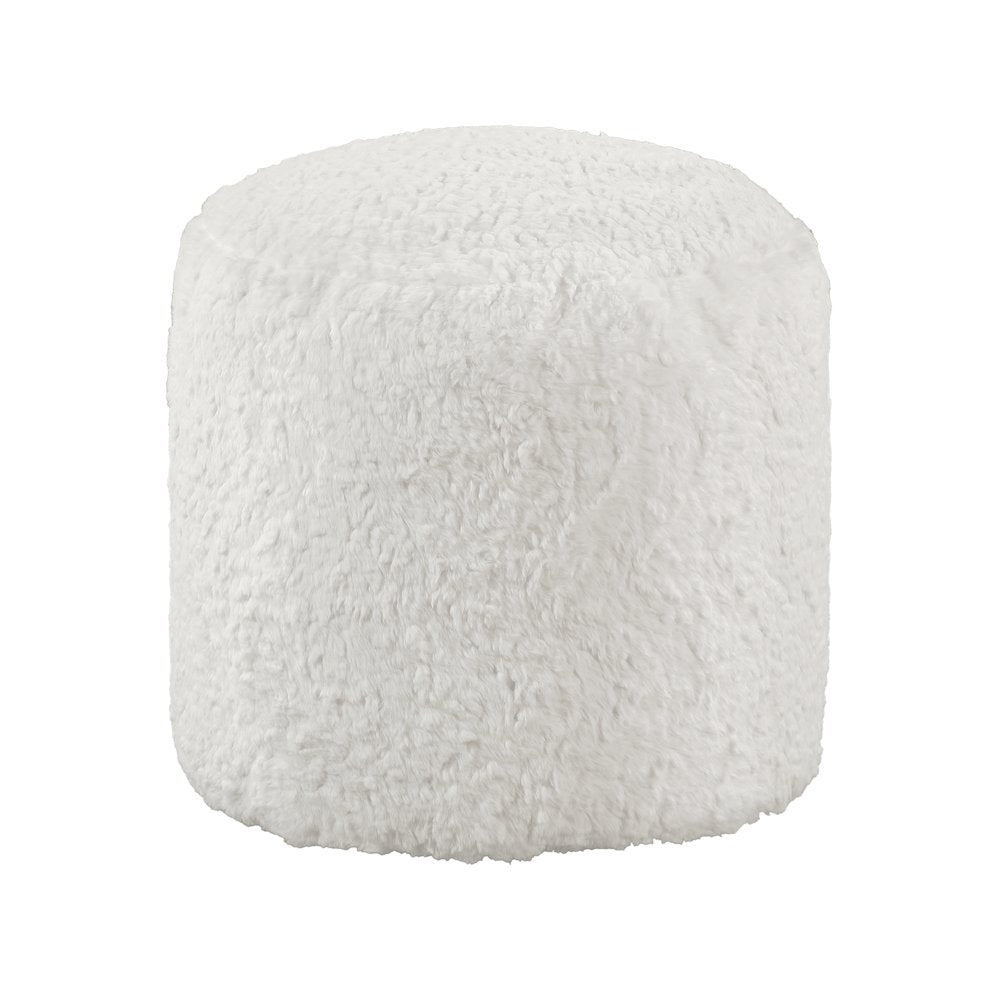 Nice  Fur Pouf In Off White