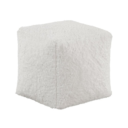 Celina  Fur Pouf In Off White