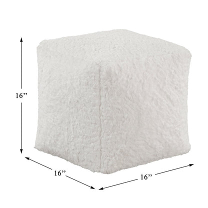 Celina  Fur Pouf In Off White