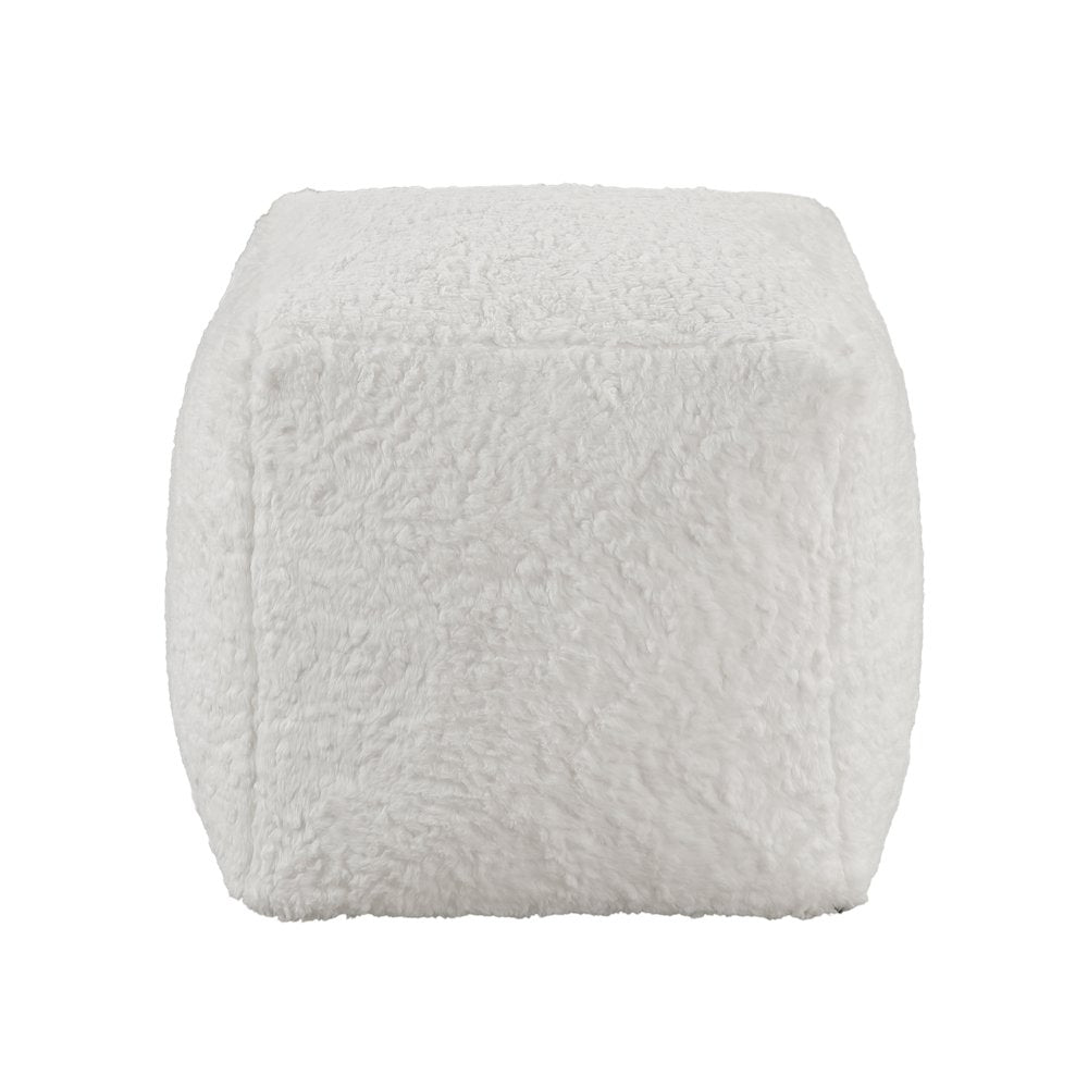 Celina  Fur Pouf In Off White