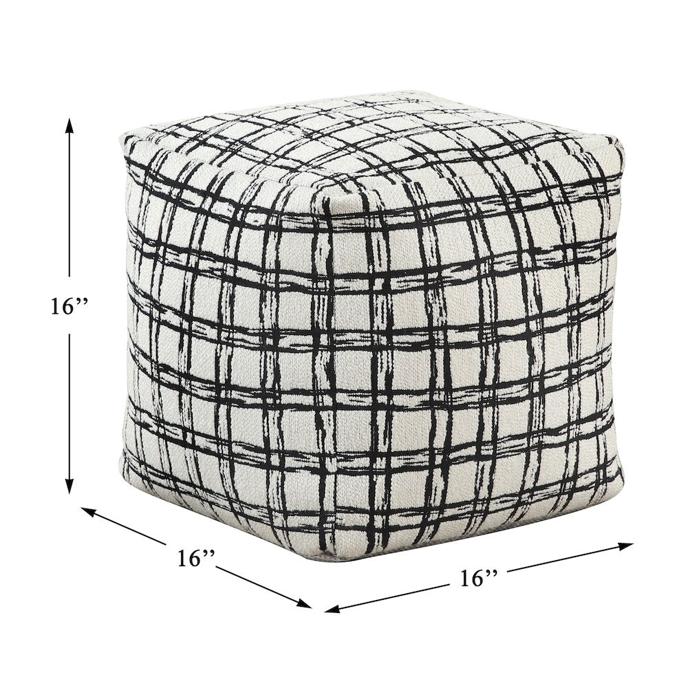 Misty  Jacquard Pouf In Multi Color