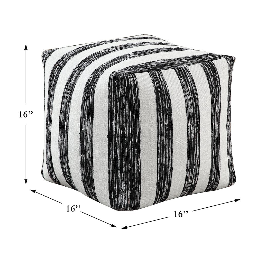 Avril  Jacquard Pouf In Multi Color