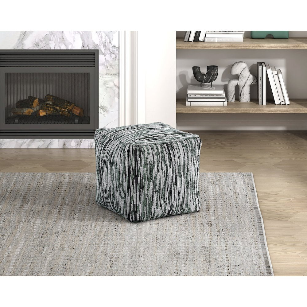 Lundy  Jacquard Pouf In Multi Color