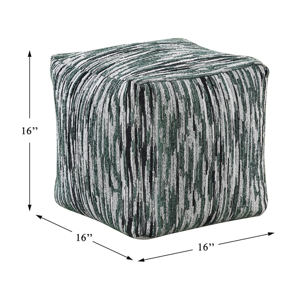 Lundy  Jacquard Pouf In Multi Color
