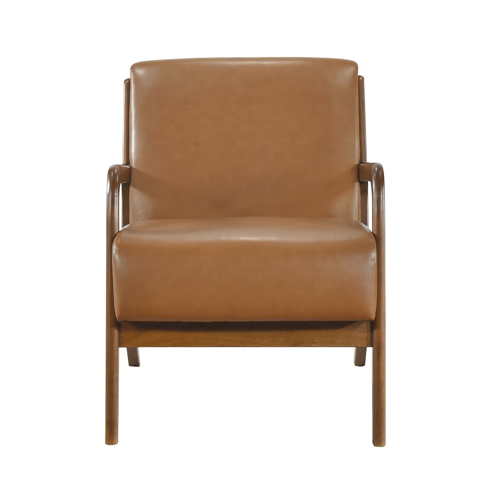 Gabe Faux leather Accent Chair in Matt Brown