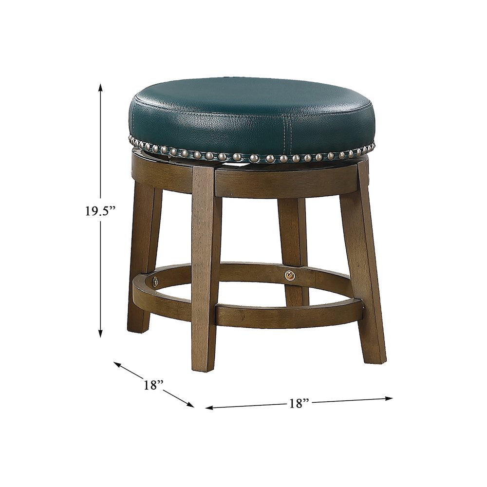 Westby Solid Wood 18" Round Swivel Stool, Set of 2 in Green