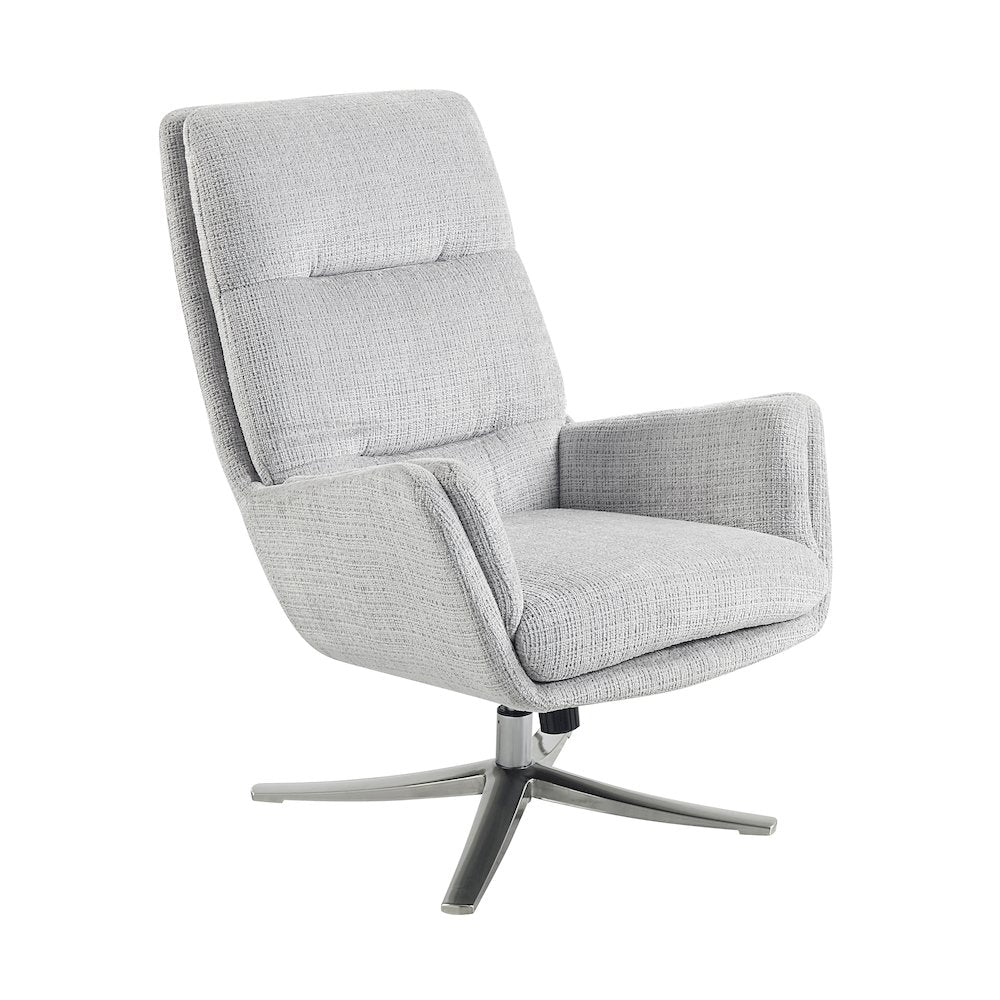 Parker Chenille Swivel Chair with Ottoman in Gray