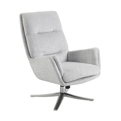 Parker Chenille Swivel Chair with Ottoman in Gray