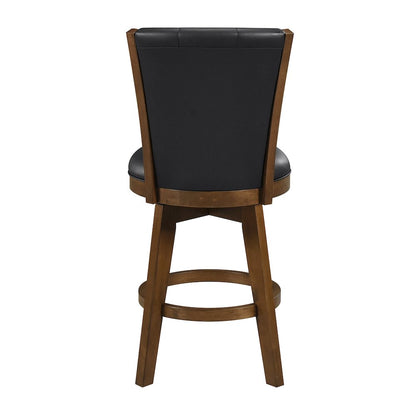 Medford Faux leather Counter Height Swivel Stool, set of 2 in Black