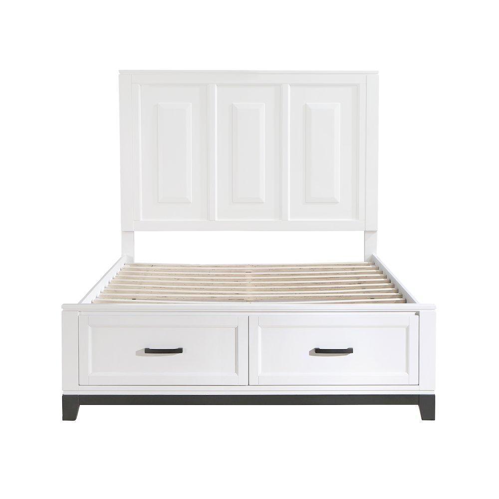 Garretson Acacia QN Pltfm Bed in 2-Tone Finish (White n Metallic Gray)
