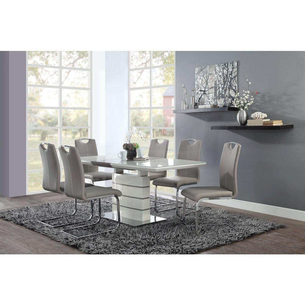 Glissand Metal Dining Room Side Chair, set of 2 in Gray