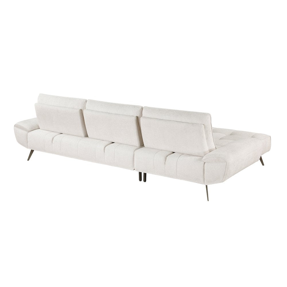 Dominic Chenille 2-Piece Sectional with Left Chaise in Beige