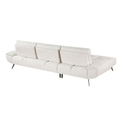 Dominic Chenille 2-Piece Sectional with Left Chaise in Beige