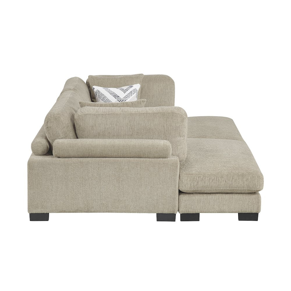 Corydon Microfiber 2-Piece Chaises in Brown