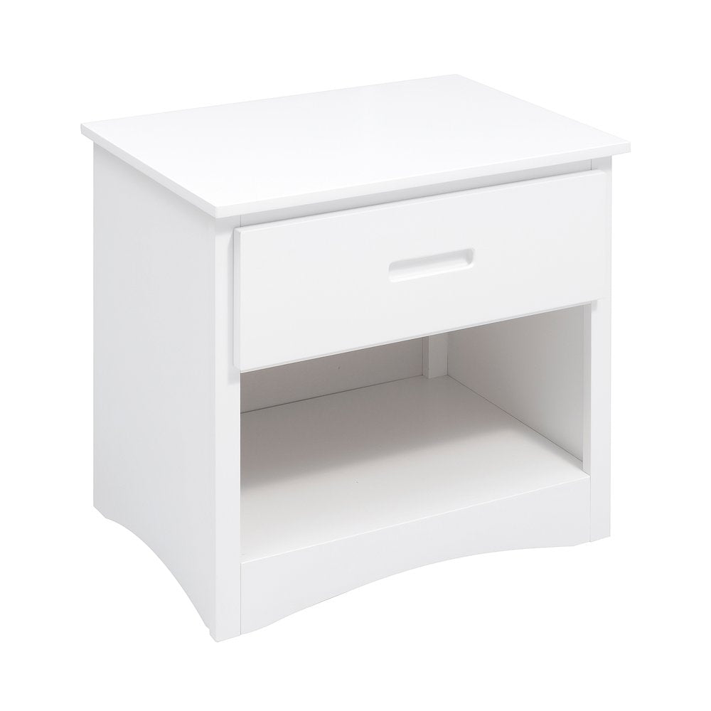 Galen Pine Night Stand in White