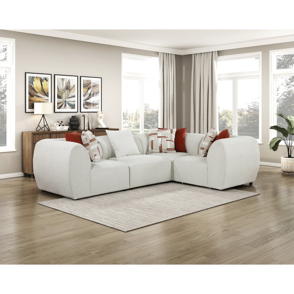 Franz Chenille 4-Piece Modular Sectional in Beige