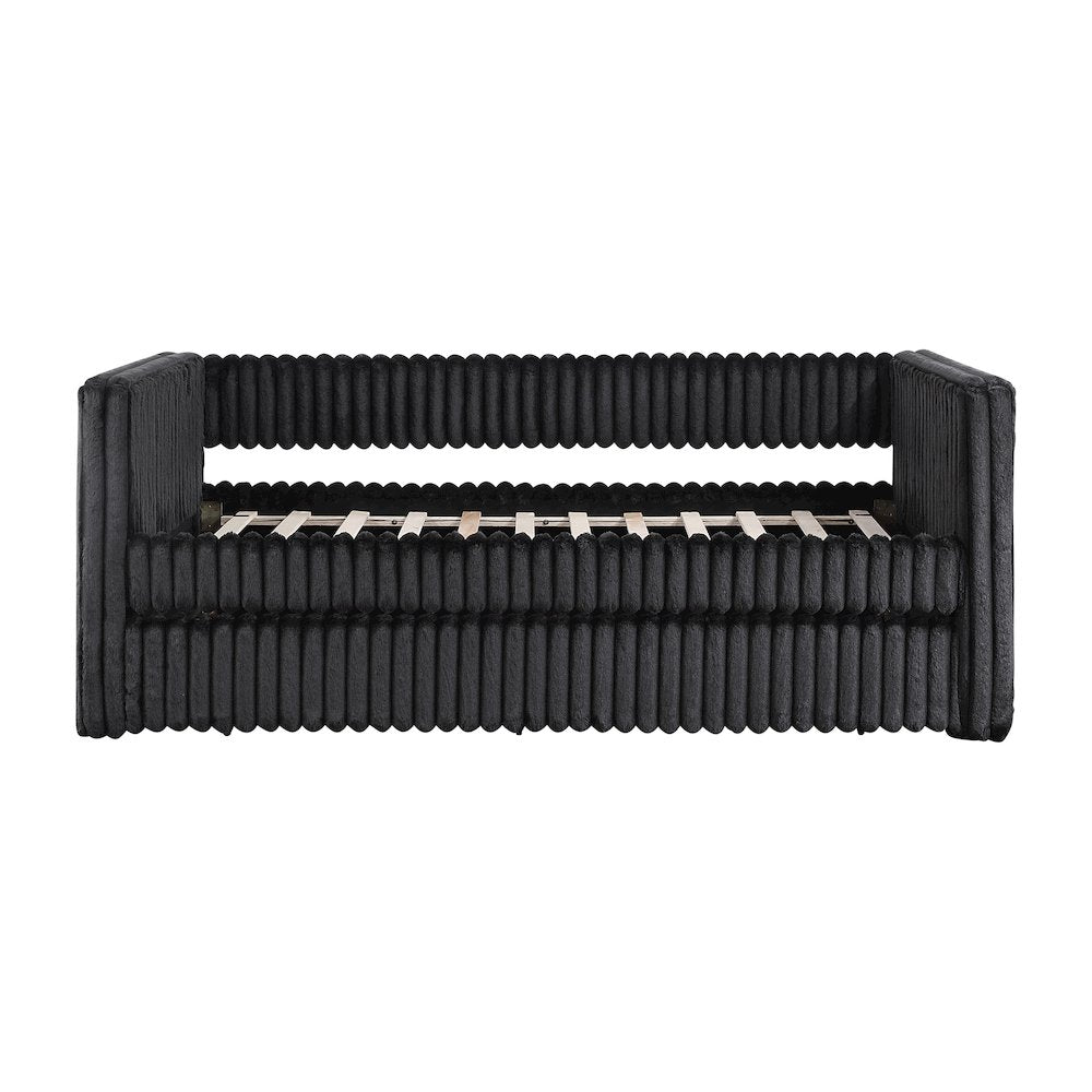 Chapman Corduroy Daybed with Trundle in Black
