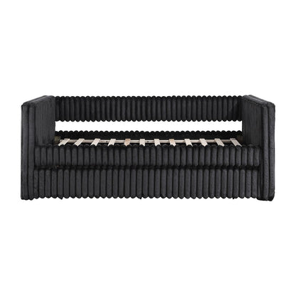 Chapman Corduroy Daybed with Trundle in Black