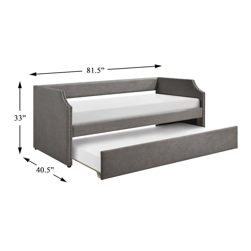 Shiloh Textured Daybed with Trundle in Dark Gray