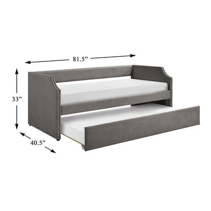 Shiloh Textured Daybed with Trundle in Dark Gray