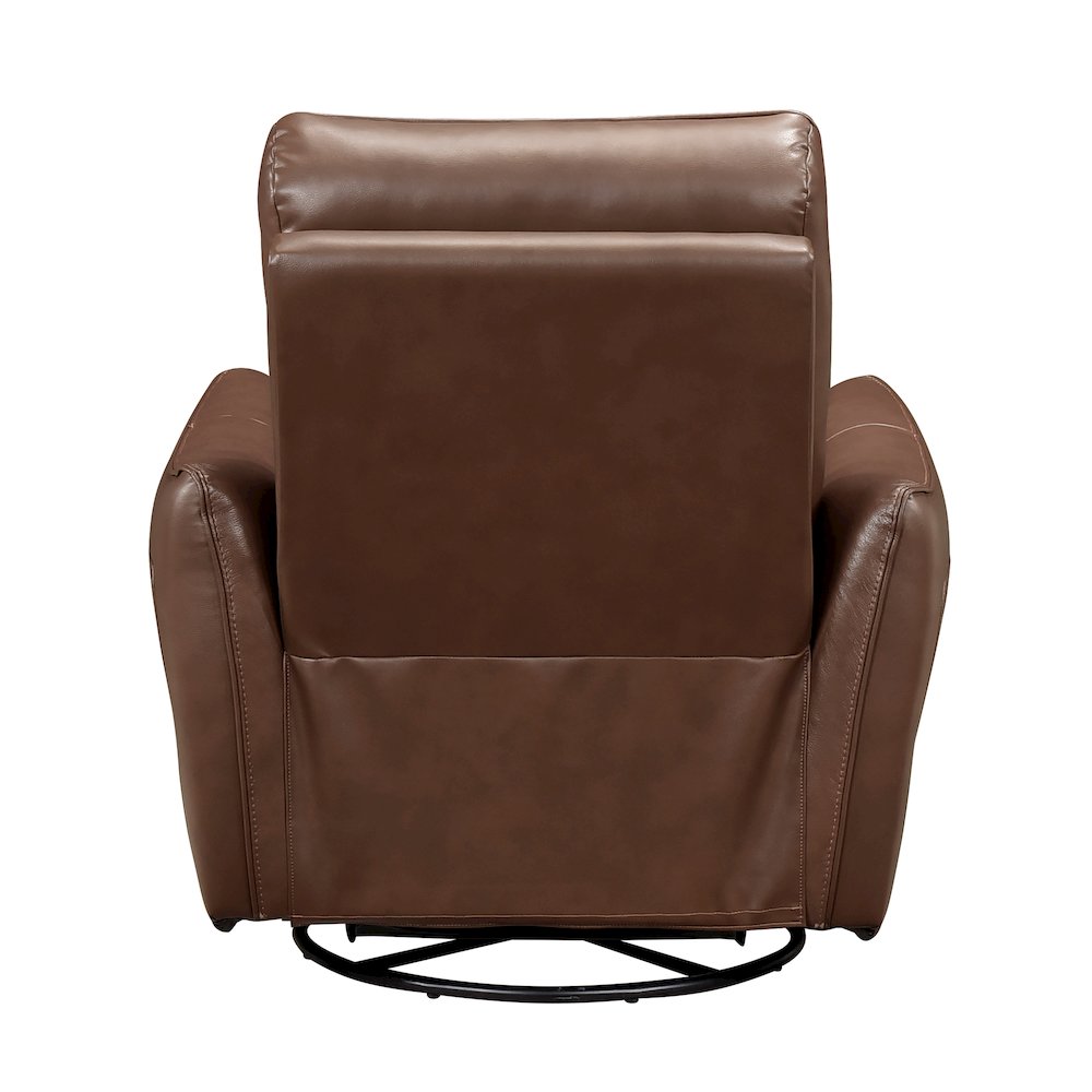 Thomas Leather Swivel Glider Reclining Chair in Toffee Brown