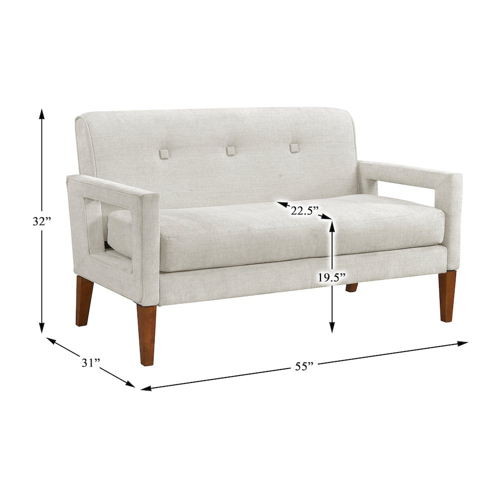 Belfort Chenille Love Seat in Beige