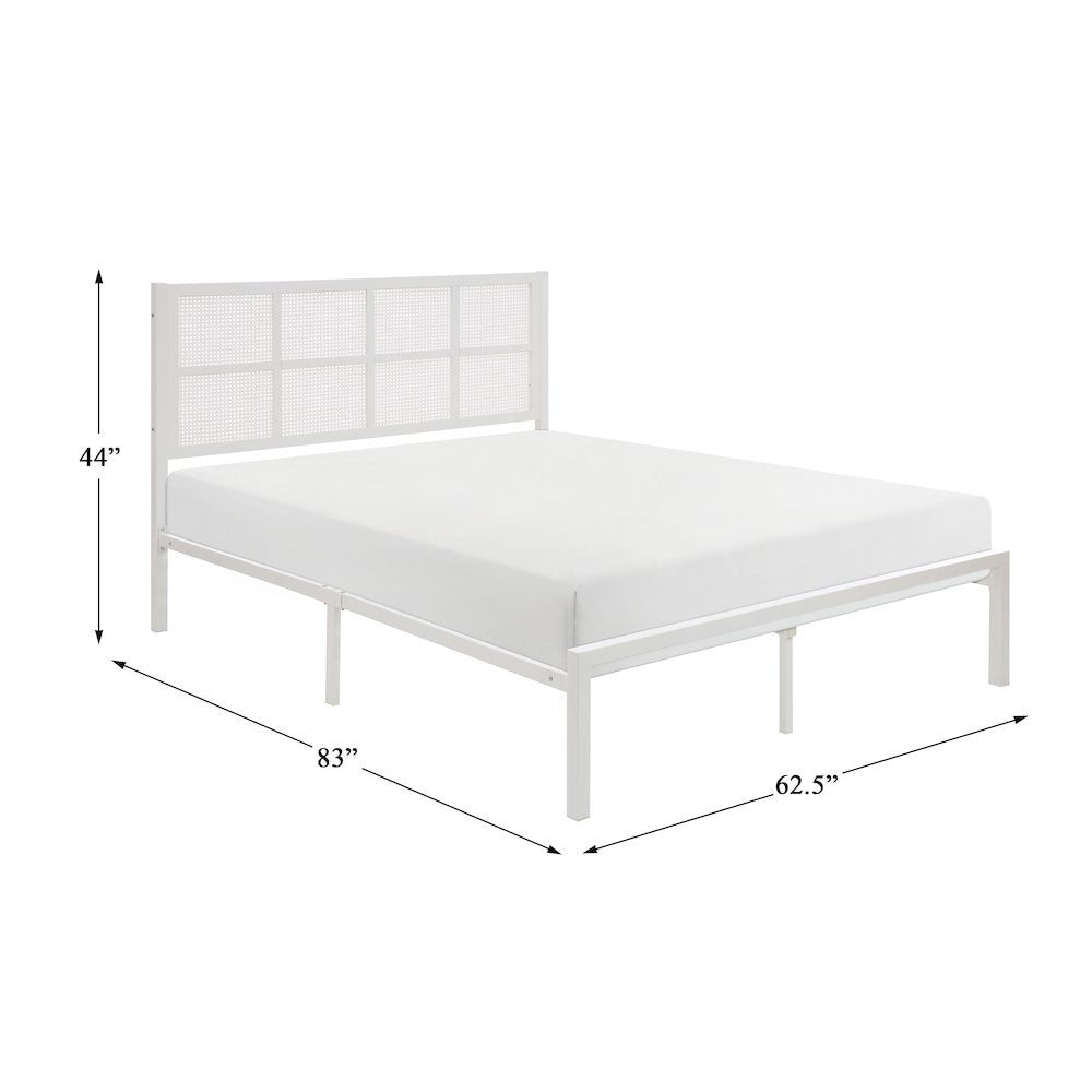 Sanibel Metal Queen Metal Platform Bed in White
