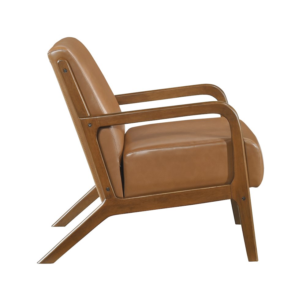 Gabe Faux leather Accent Chair in Matt Brown